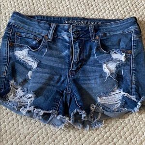super stretch AEO jean shorts